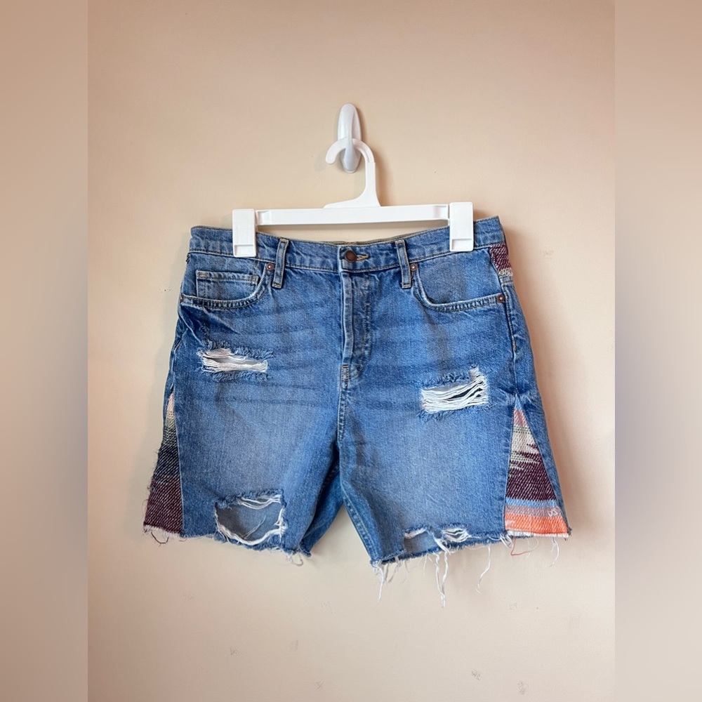 Free People Denim Shorts with Colorful Accents